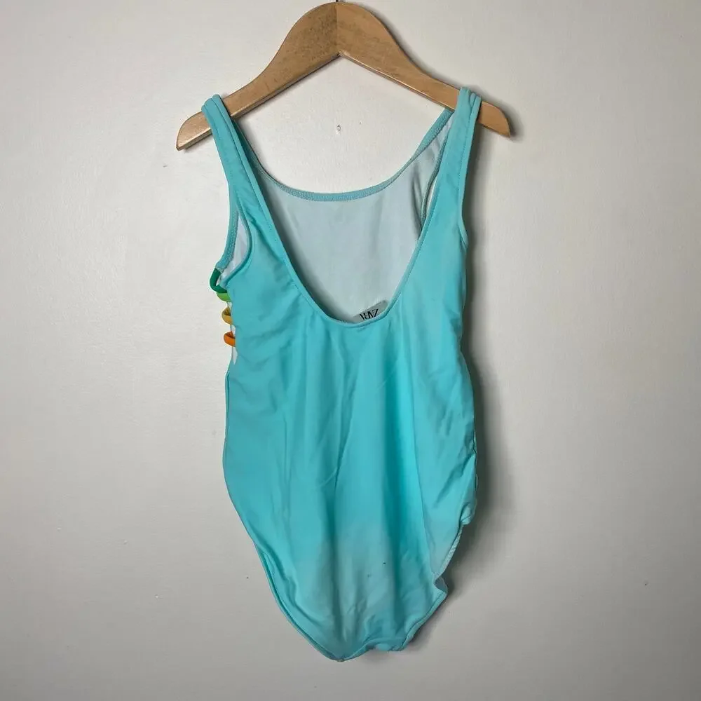 Zara Tropical Pineapple One Piece Swim Suit 8/9